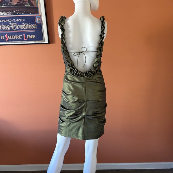 HAILEY shiny moss green mini/prom/cocktail dress - Picture 7 of 9